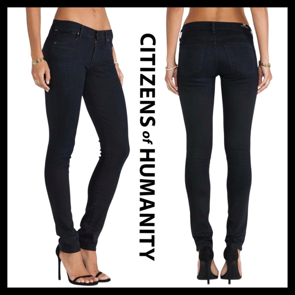 Citizens of Humanity C of H Avedon Slick Skinny Leg Denim Jeans Black Size (28)